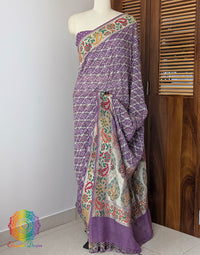Lavender Pure Banarasi Georgette Meenakari Bandhani Saree – Bandhani Saree Online India | Elegantt Drapes