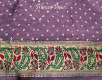 Lavender Pure Banarasi Georgette Meenakari Bandhani Saree – Bandhani Saree Online India | Elegantt Drapes