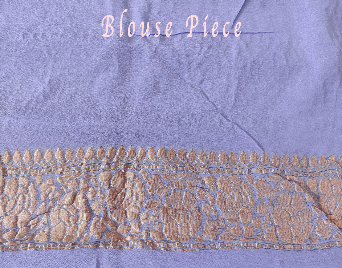 Lavender Banarasi Handloom Georgette Kadhuwa Saree – Handloom Saree Online India | Elegantt Drapes