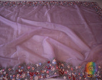 Lilac Pure Organza Silk Hand Embroidered Saree – Handloom Saree Online India | Elegantt Drapes