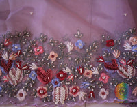 Lilac Pure Organza Silk Hand Embroidered Saree – Handloom Saree Online India | Elegantt Drapes