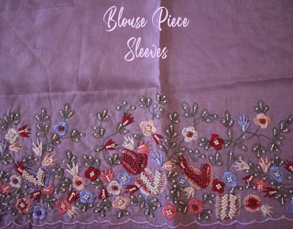 Lilac Pure Organza Silk Hand Embroidered Saree – Handloom Saree Online India | Elegantt Drapes