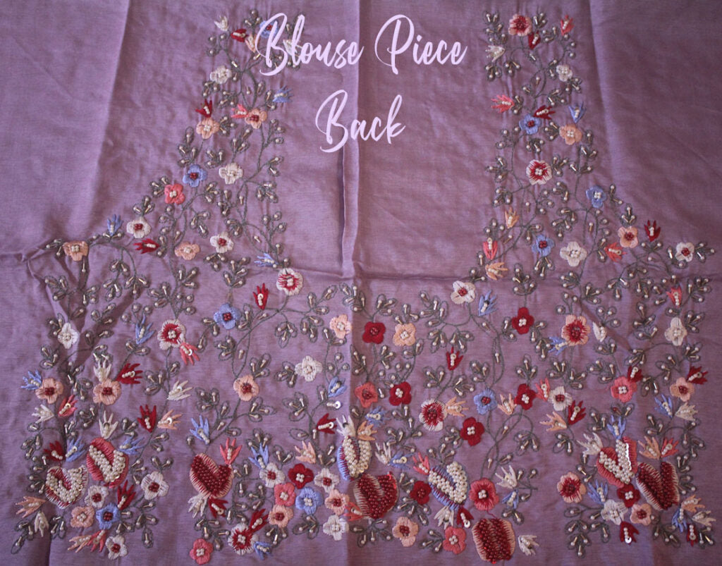 Lilac Pure Organza Silk Hand Embroidered Saree – Handloom Saree Online India | Elegantt Drapes