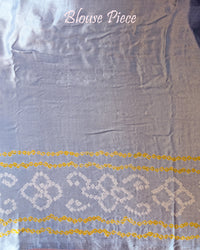 Pale Grey Pure Gaji Silk Bandhani Gharchola Saree – Bandhani Saree Online India | Elegantt Drapes