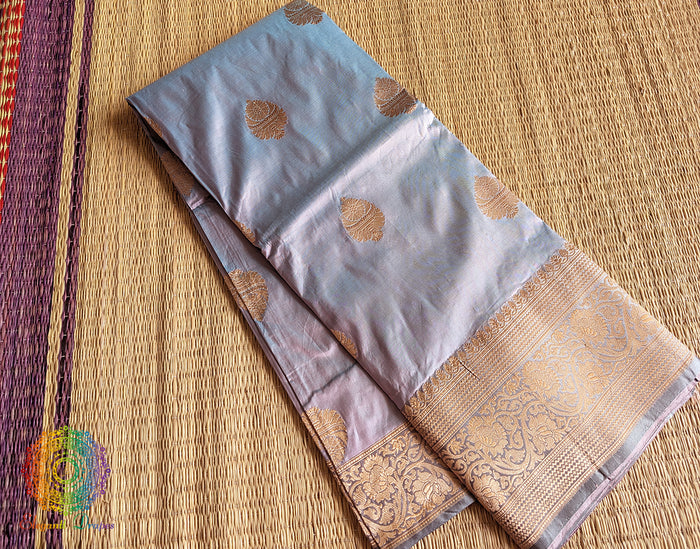 Lilac Pure Banarasi Handloom Katan Silk Saree – Handloom Saree Online India | Elegantt Drapes