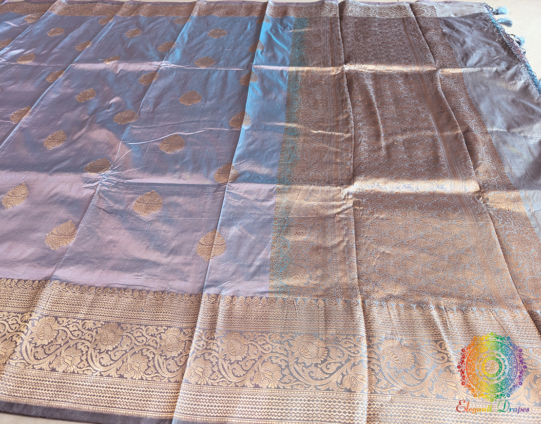 Lilac Pure Banarasi Handloom Katan Silk Saree – Handloom Saree Online India | Elegantt Drapes