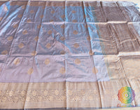 Lilac Pure Banarasi Handloom Katan Silk Saree – Handloom Saree Online India | Elegantt Drapes
