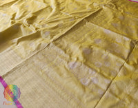 Lime Yellow Banarasi Handloom Pure Katan Silk Saree – Handloom Saree Online India | Elegantt Drapes