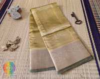 Yellow Pure Banarasi Tissue Silk Saree – Handloom Saree Online India | Elegantt Drapes