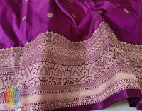 Magenta Purple Banarasi Handloom Pure Katan Silk Saree – Handloom Saree Online India | Elegantt Drapes