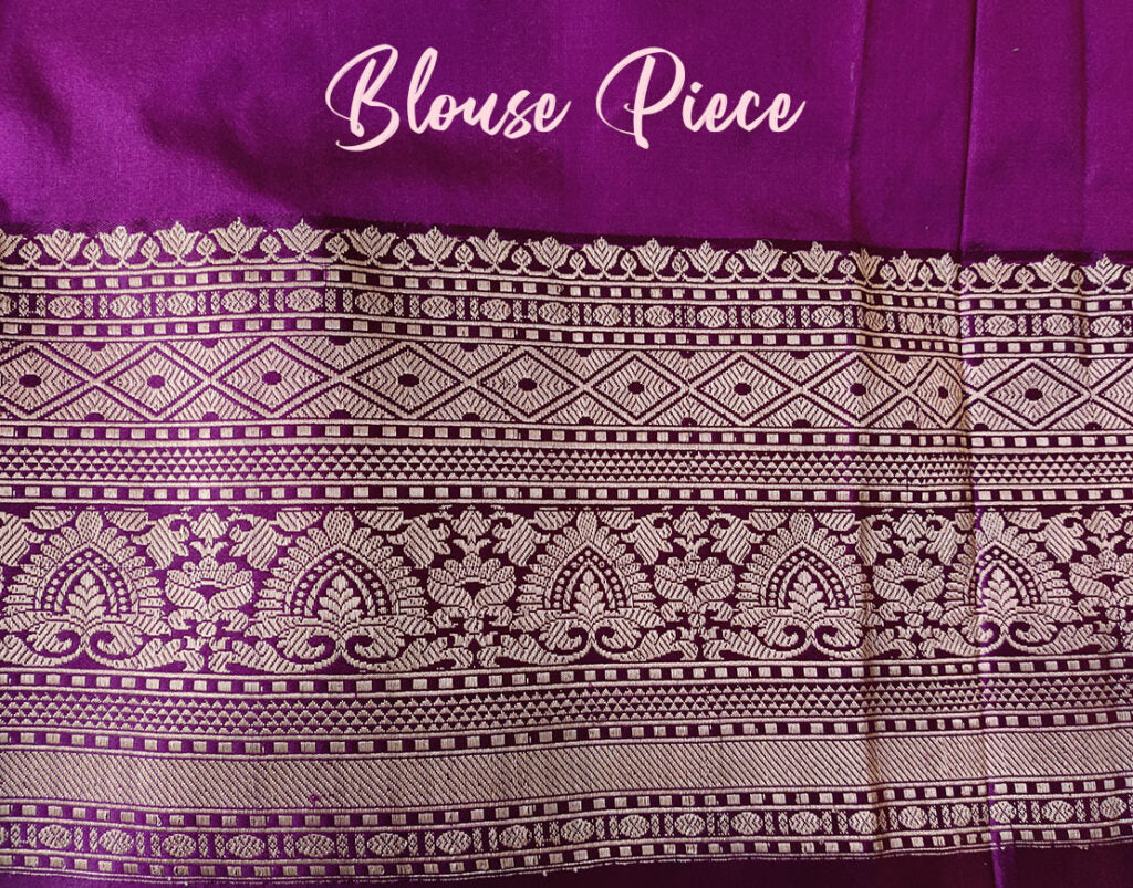 Magenta Purple Banarasi Handloom Pure Katan Silk Saree – Handloom Saree Online India | Elegantt Drapes