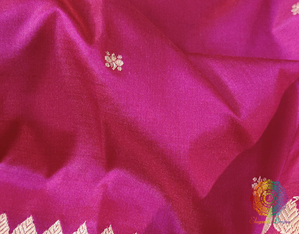 Magenta Banarasi Handloom Pure Katan Silk Saree – Handloom Saree Online India | Elegantt Drapes