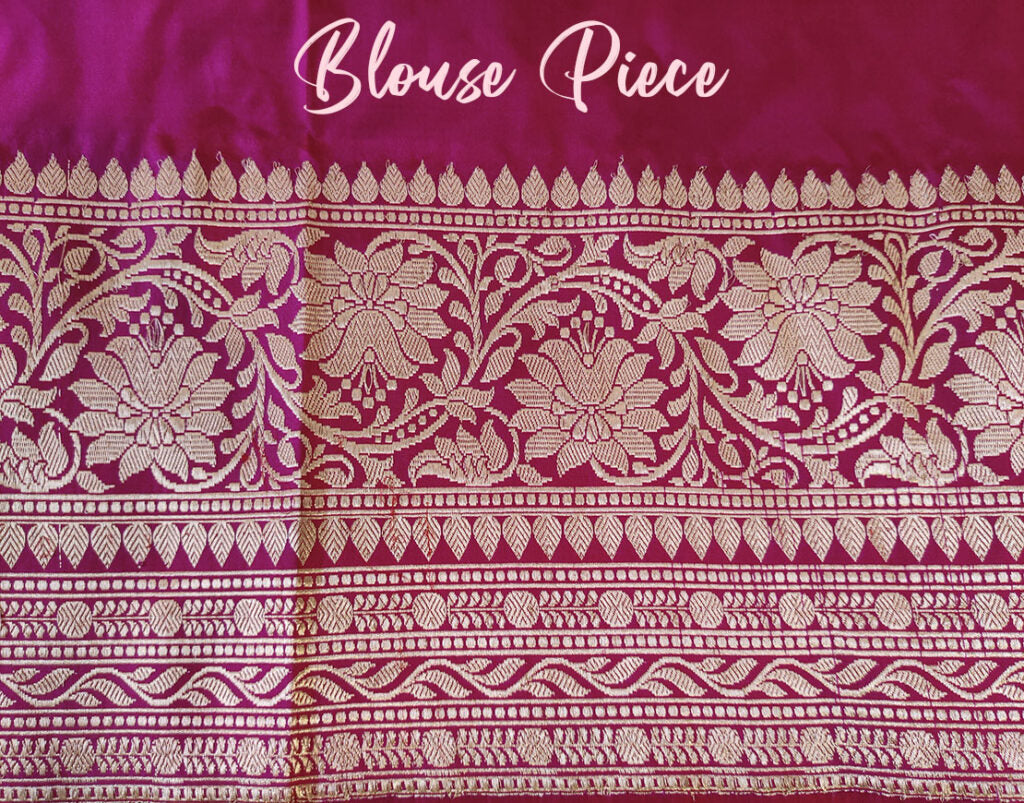 Magenta Banarasi Handloom Pure Katan Silk Saree – Handloom Saree Online India | Elegantt Drapes