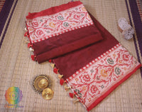 Maroon Banarasi Handloom Pure Katan Silk Paithani Saree – Handloom Saree Online India | Elegantt Drapes