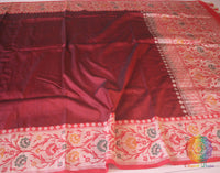 Maroon Banarasi Handloom Pure Katan Silk Paithani Saree – Handloom Saree Online India | Elegantt Drapes