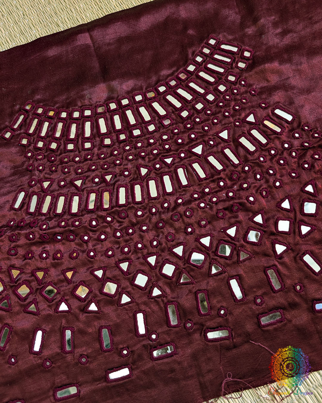 Maroon Mashru Silk Kutch Mirror Work Blouse – Handloom Saree Online India | Elegantt Drapes