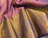 Mauve Pure Kanjivaram Silk Saree – Handloom Saree Online India | Elegantt Drapes
