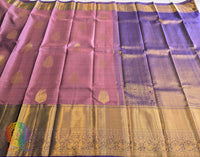 Mauve Pure Kanjivaram Silk Saree – Handloom Saree Online India | Elegantt Drapes
