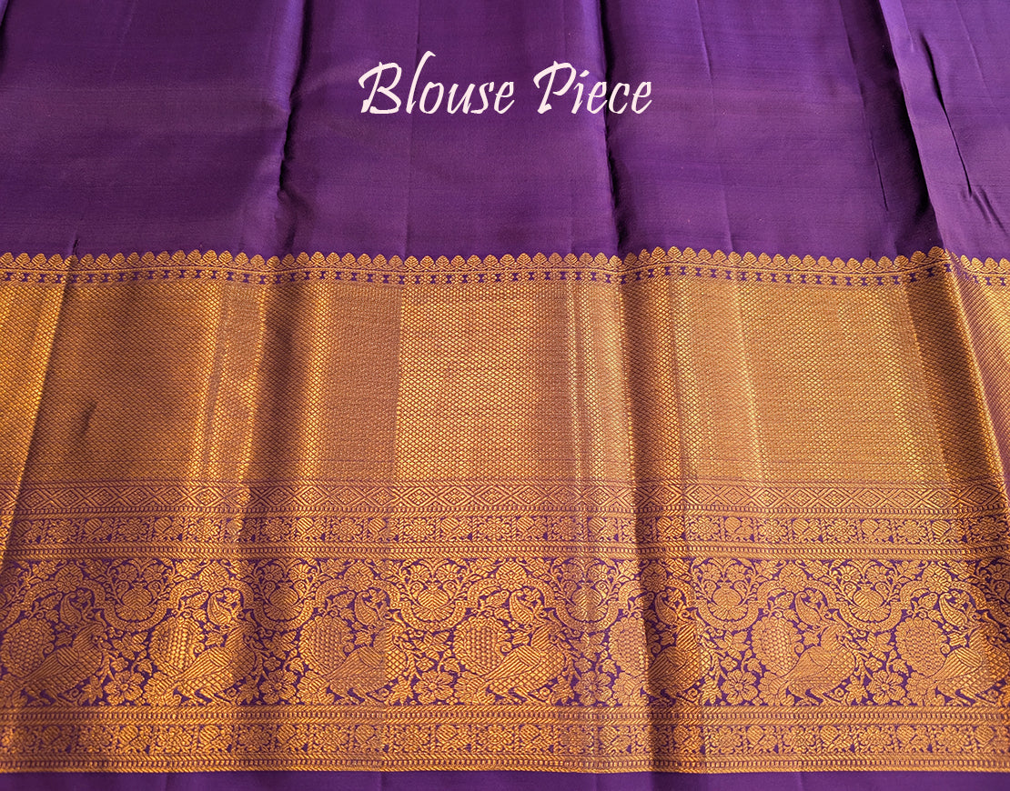 Mauve Pure Kanjivaram Silk Saree – Handloom Saree Online India | Elegantt Drapes