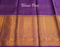 Mauve Pure Kanjivaram Silk Saree – Handloom Saree Online India | Elegantt Drapes