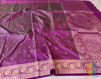 Deep Mauve Banarasi Handloom Katan Silk Saree – Handloom Saree Online India | Elegantt Drapes