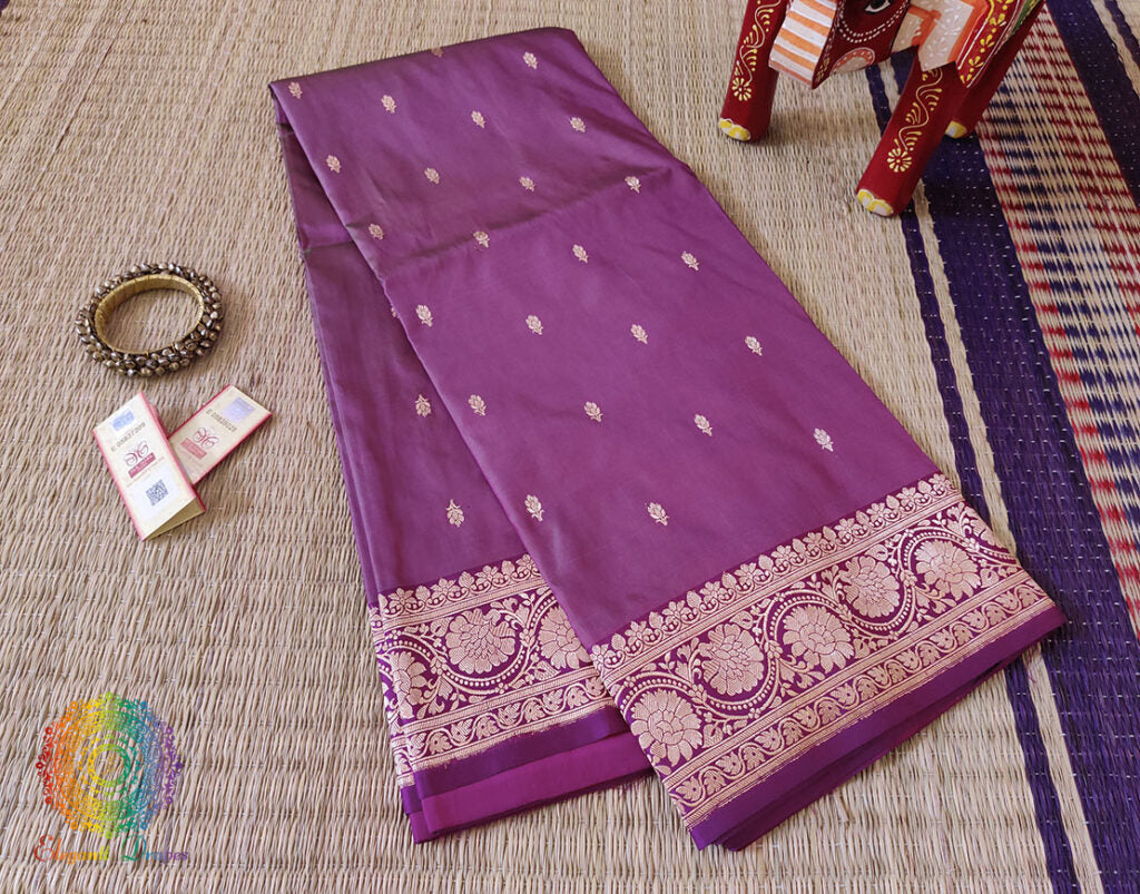Deep Mauve Banarasi Handloom Katan Silk Saree – Handloom Saree Online India | Elegantt Drapes
