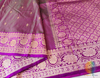 Deep Mauve Banarasi Handloom Katan Silk Saree – Handloom Saree Online India | Elegantt Drapes