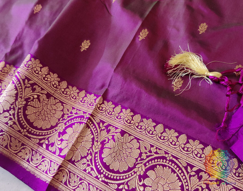 Deep Mauve Banarasi Handloom Katan Silk Saree – Handloom Saree Online India | Elegantt Drapes