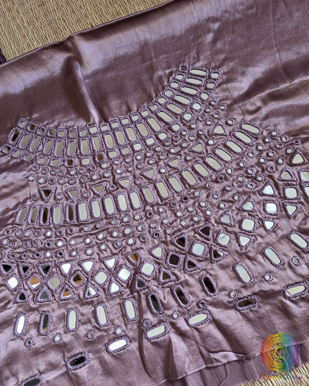 Mauve Mashru Silk Kutch Mirror Work Blouse – Handloom Saree Online India | Elegantt Drapes