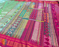 Mint Green Lambani Handwork Pure Ilkal Silk Saree – Ilkal Handloom Saree Online India | Elegantt Drapes