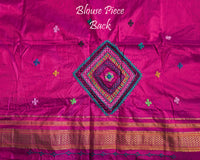 Mint Green Lambani Handwork Pure Ilkal Silk Saree – Ilkal Handloom Saree Online India | Elegantt Drapes