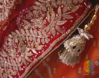 Multi Shaded Pure Crepe Rai Bandhej Gota Patti Saree