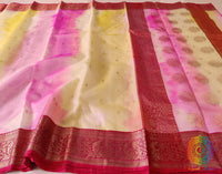 Multi Shaded Pure Chanderi Handloom Katan Silk Saree – Handloom Saree Online India | Elegantt Drapes