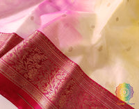 Multi Shaded Pure Chanderi Handloom Katan Silk Saree – Handloom Saree Online India | Elegantt Drapes