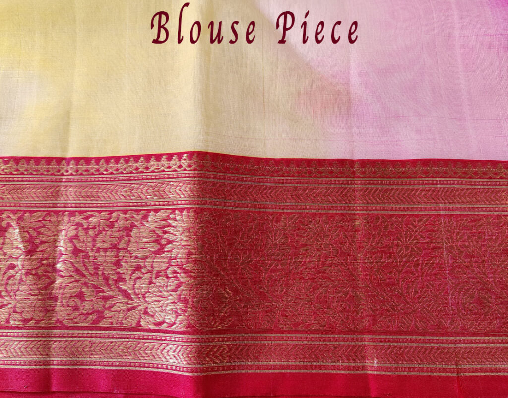 Multi Shaded Pure Chanderi Handloom Katan Silk Saree – Handloom Saree Online India | Elegantt Drapes