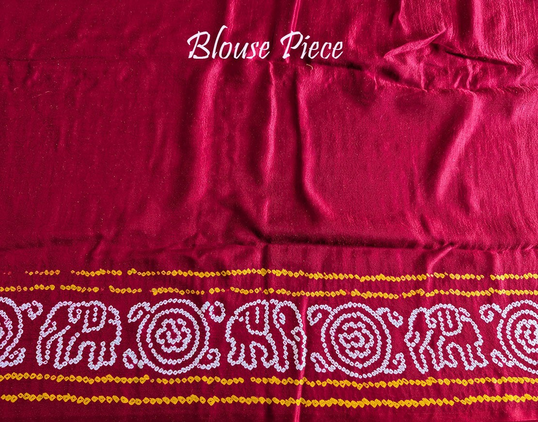 Mustard Pure Gajji Silk Bandhani Saree – Bandhani Saree Online India | Elegantt Drapes