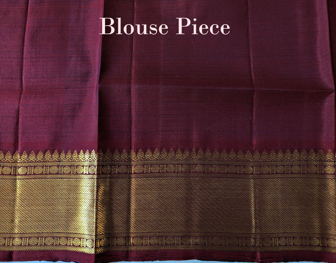 Ochre Pure Kanjivaram Handloom Silk Saree – Handloom Saree Online India | Elegantt Drapes
