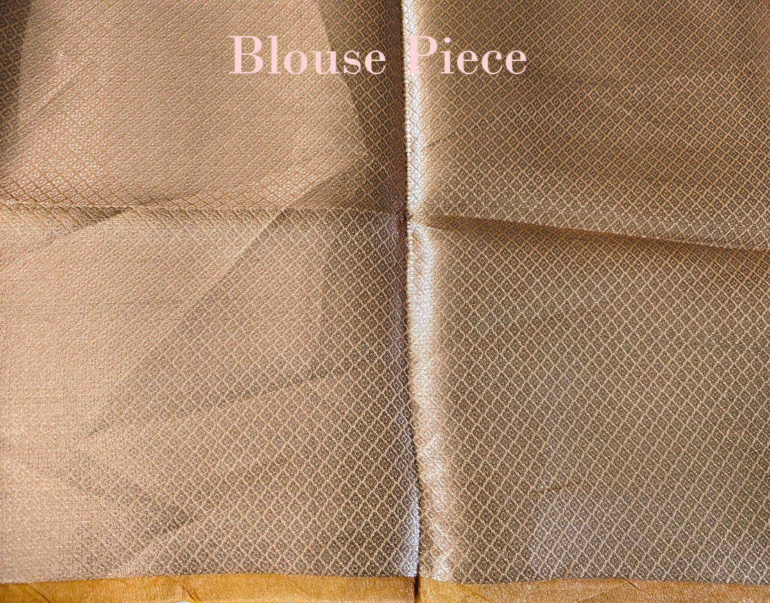 Mustard Pure Banarasi Crushed Tissue Silk Saree – Handloom Saree Online India | Elegantt Drapes