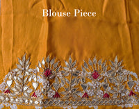 Mustard Gaji Silk Bandhani Gharchola Gota Patti Saree