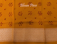 Mustard Banarasi Bandhani Khaddi Georgette Saree – Bandhani Saree Online India | Elegantt Drapes