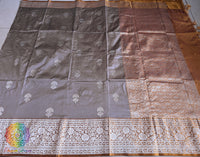 Muted Lavender Grey Banarasi Handloom Katan Silk Saree – Handloom Saree Online India | Elegantt Drapes