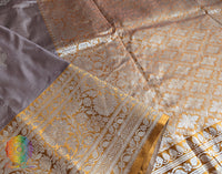 Muted Lavender Grey Banarasi Handloom Katan Silk Saree – Handloom Saree Online India | Elegantt Drapes