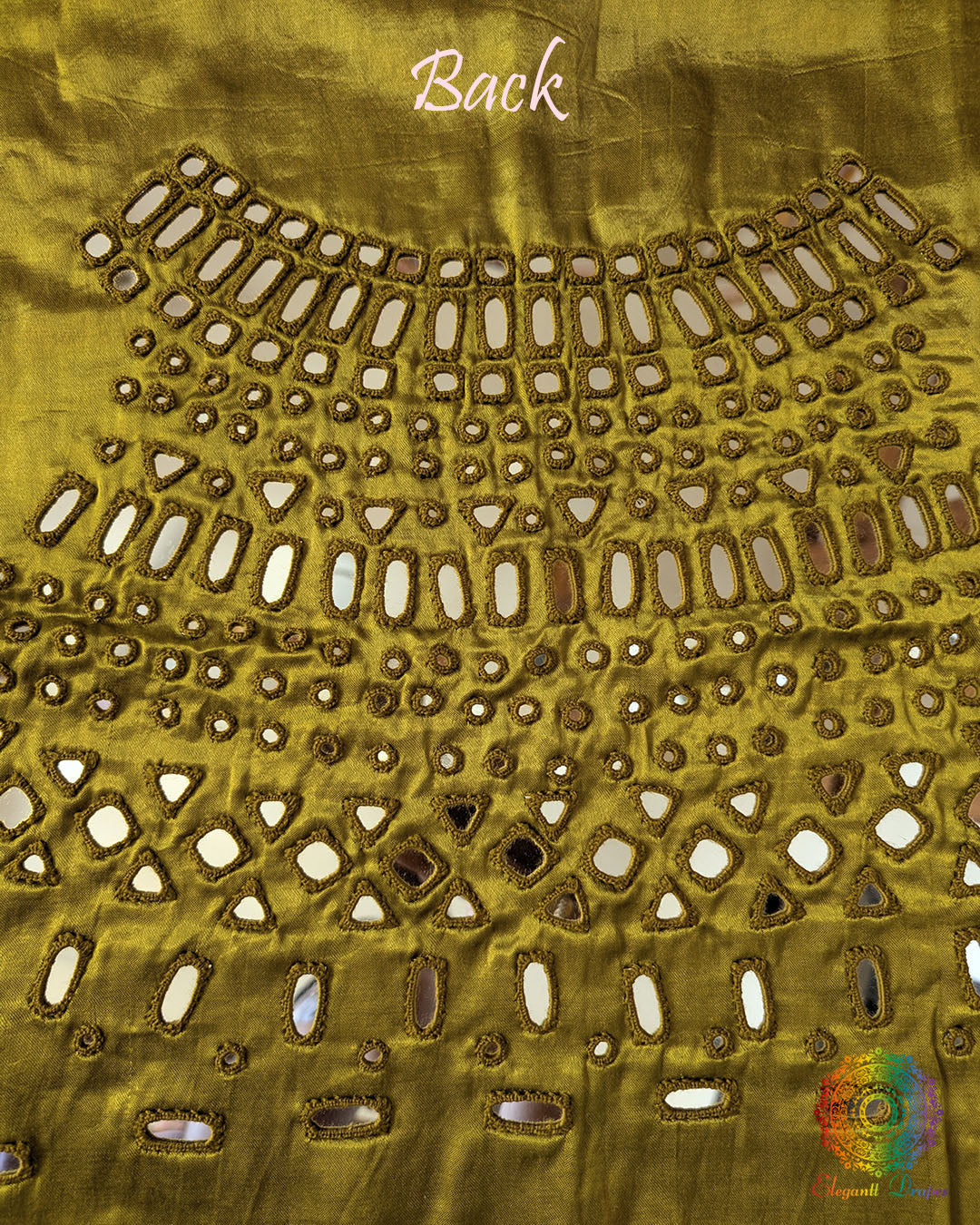 Ochre Mashru Silk Kutch Mirror Work Blouse – Handloom Saree Online India | Elegantt Drapes