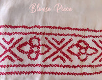 White Gharchola Bandhani saree drape Blouse