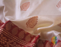 Off White Banarasi Handloom Pure Katan Silk Saree – Handloom Saree Online India | Elegantt Drapes