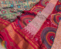 Moss Green Lambani Handwork Pure Ilkal Silk Saree – Ilkal Handloom Saree Online India | Elegantt Drapes