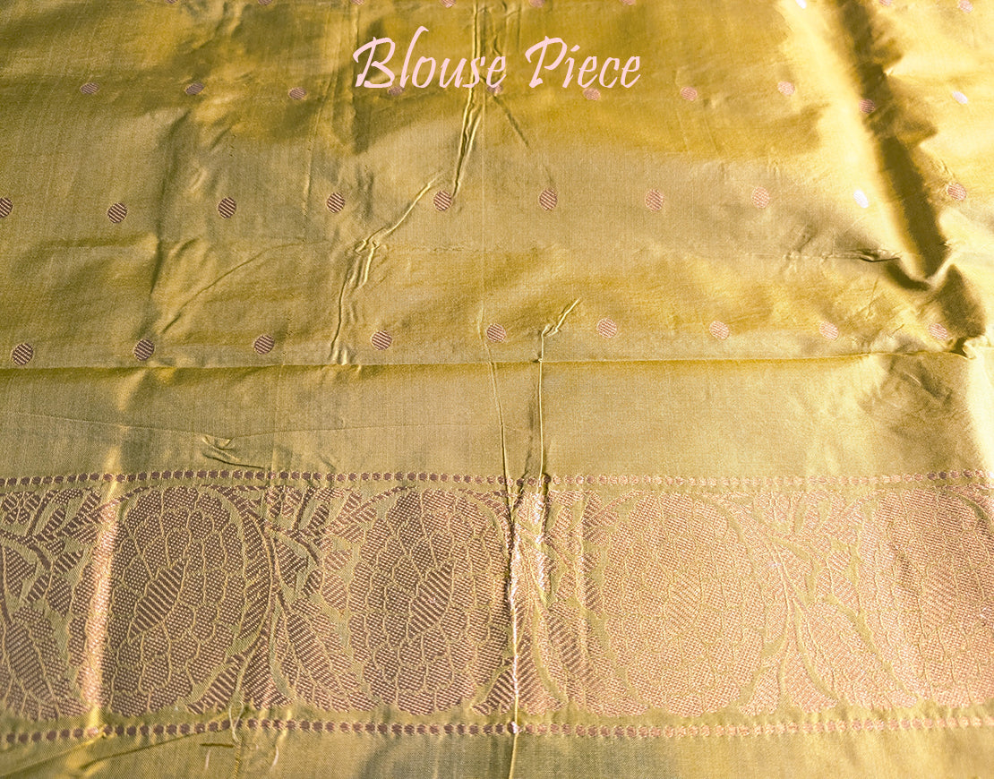 Olive Pure Banarasi Handloom Katan Silk Saree – Handloom Saree Online India | Elegantt Drapes