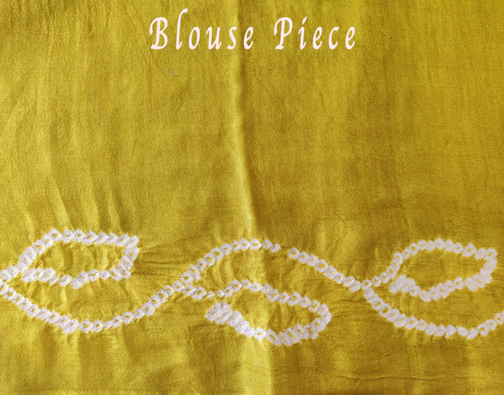 Olive Green Gharchola Bandhani saree with traditional Gujarati tie dye