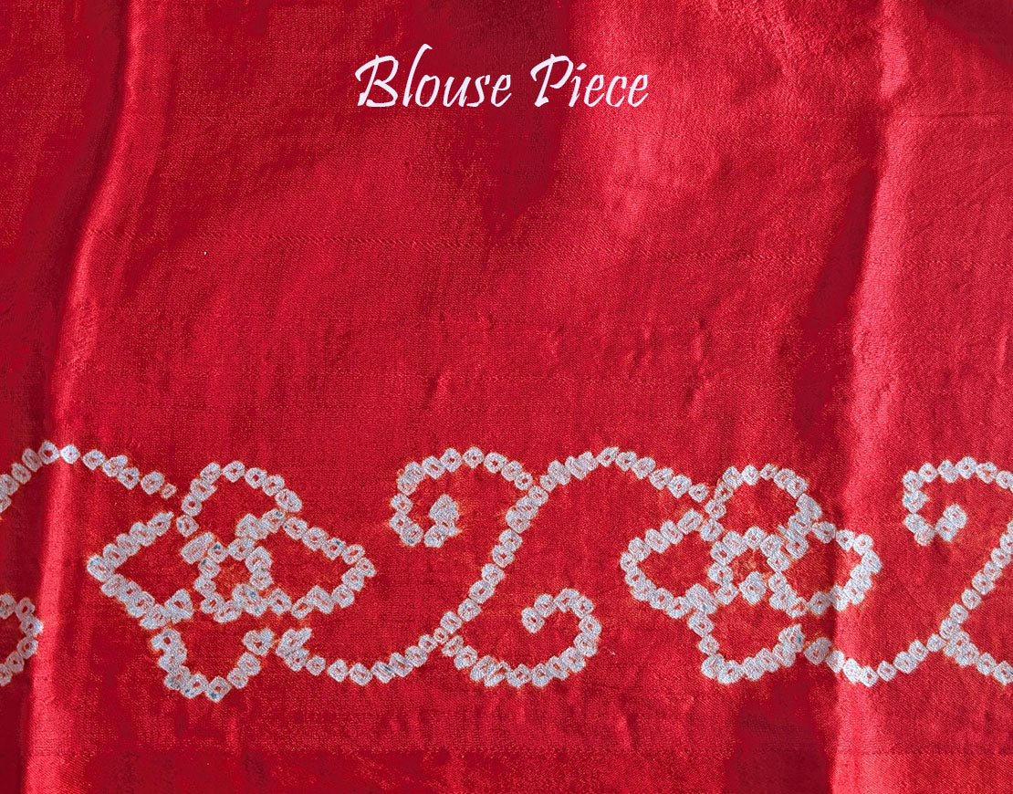 Orange Gharchola saree pallu with Bandhej detailing