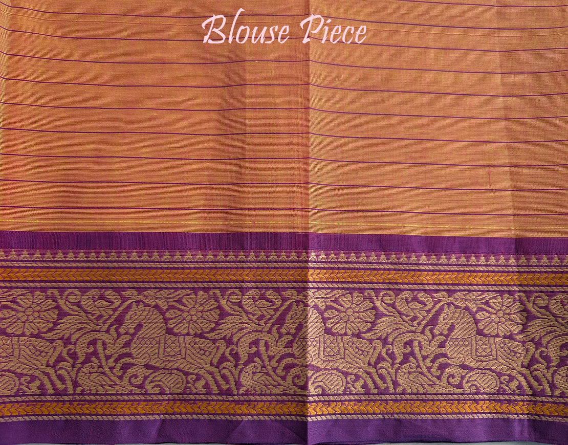 Orange Pure Kanchi Cotton 1000 Boota Saree – Handloom Saree Online India | Elegantt Drapes